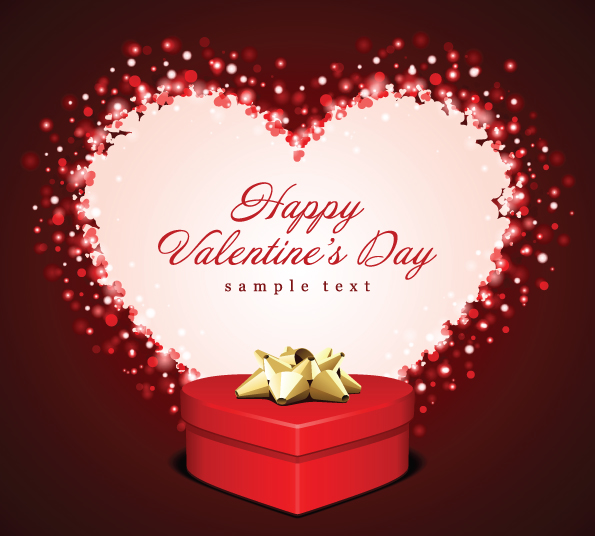 free vector Romantic valentine day gift card vector